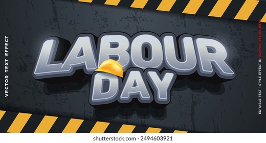 Labor day 3d editable vector text effect 05