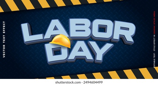 Labor day 3d editable vector text effect 04