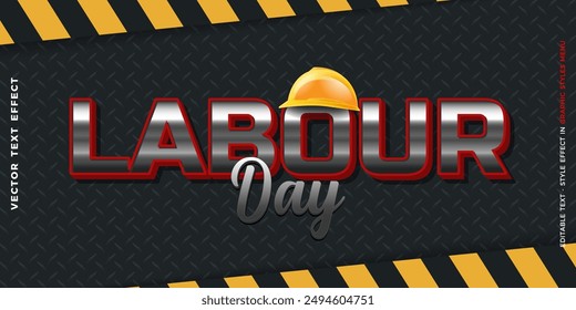 Labor day 3d editable vector text effect 02