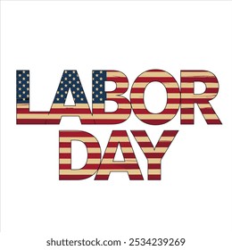 Labor day 3d text, Editable text effect