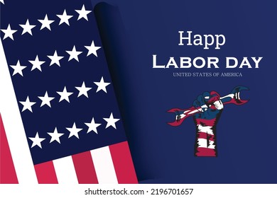 Labor Day Abstract Background Design. Banner, Poster, Greeting Card. Vector Illustration.