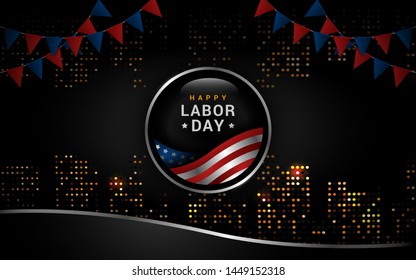 Labor day abstract background with USA flag illustration
