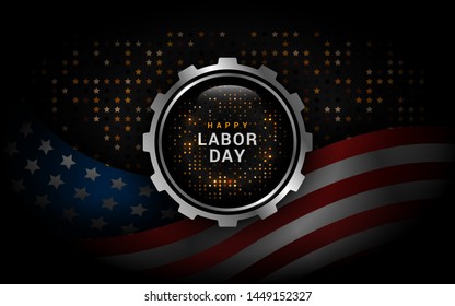 Labor day abstract background with USA flag illustration