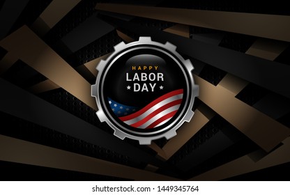 Labor day abstract background with USA flag illustration