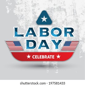 Labor day American card vector. text signs. 