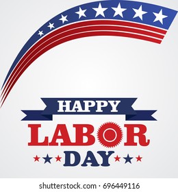 labor day american flag color. Happy Labor Day. White Background