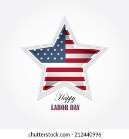 Labor Day American Flag Star Shaped Vector Wallpaper