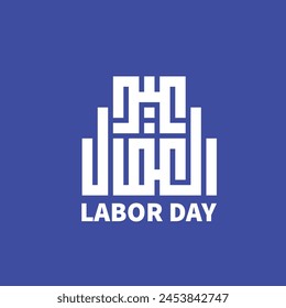 labor day arabic typography card