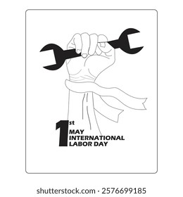 Labor Day artwork showcasing diverse workers in action, featuring modern flat illustrations and empowering messages, highlighting unity and equality for May Day.