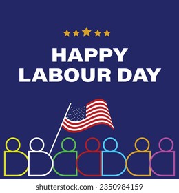 Labor Day Background Design in abstract theme. Banner, Poster, Greeting Card. Vector Illustration for social media.