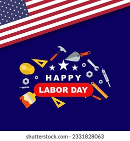 Diseño de fondo del Día del Trabajo. Cartel, afiche, tarjeta de felicitación. Ilustración vectorial