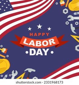 Labor Day Background Design. Banner, Poster, Greeting Card. Vector Illustration