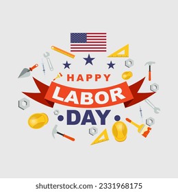 Labor Day Background Design. Banner, Poster, Greeting Card. Vector Illustration