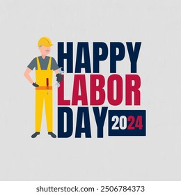 Labor Day with labor Background Design. Banner, Poster, Greeting Card. Vector Illustration.