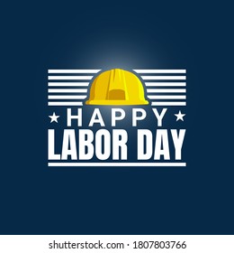 Labor Day Background with Helmet Illustration. Vector Illustration