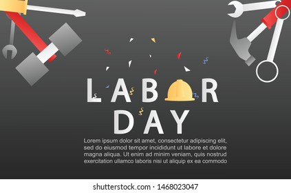 Labor day background illustration template vector with liquid color