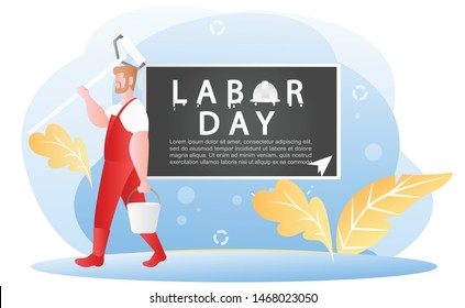 Labor day background illustration template vector with liquid color