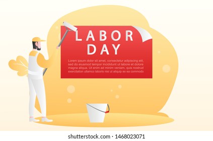 Labor day background illustration template vector with liquid color