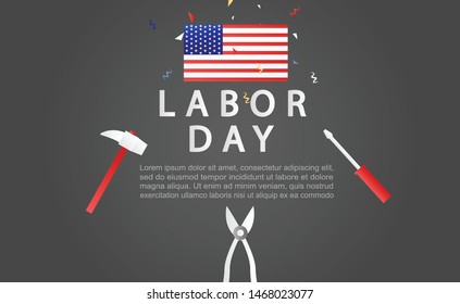 Labor day background illustration template vector with liquid color