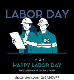 Labor Day Background with people, workers and Copy Space Area. Suitable to place on content with that theme.