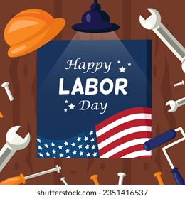 Labor Day background vector flat 