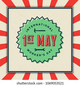 labor day badge. international workers day greeting card. vector Illustration