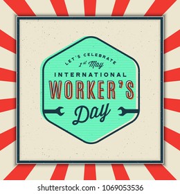 labor day badge. international workers day greeting card. vector Illustration