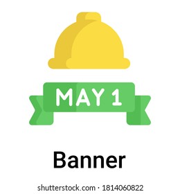 símbolo plano de banner del día del trabajo, diseño vectorial plano del día del trabajo