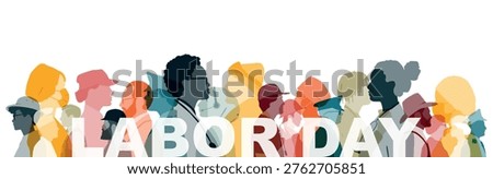 Labor Day Banner. People different professions together.	