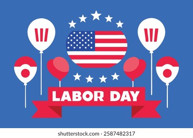 labor day banner and poster template vector art illustration