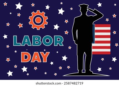 labor day banner and poster template vector art illustration
