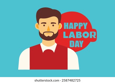 labor day banner and poster template vector art illustration