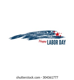 Labor day banner with stars and the national colors of the USA