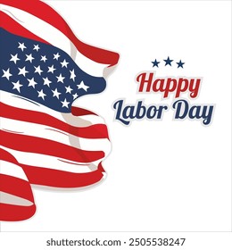 Labor Day bold typography vector illustration. Editable text to celebrate USA Labor day. Happy Labor day logo sticker poster banner greeting card.