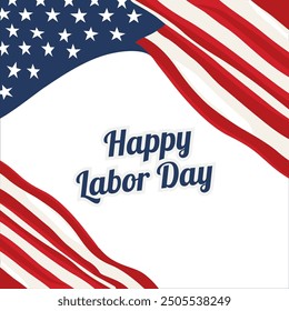 Labor Day bold typography vector illustration. Editable text to celebrate USA Labor day. Happy Labor day logo sticker poster banner greeting card.
