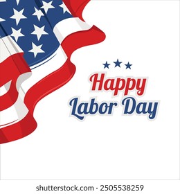 Labor Day bold typography vector illustration. Editable text to celebrate USA Labor day. Happy Labor day logo sticker poster banner greeting card.