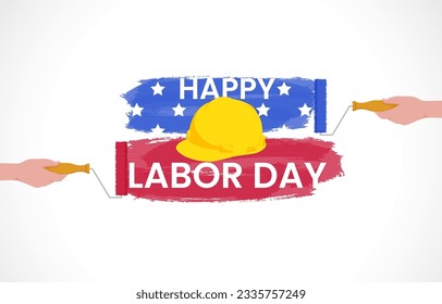 Labor day brush flat background template. Background template design concept for banner, flayer, landing page and other.
