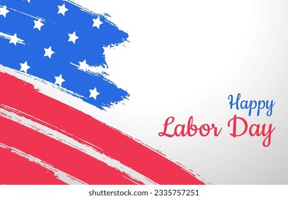 Labor day brush flat background template. Background template design concept for banner, flayer, landing page and other.