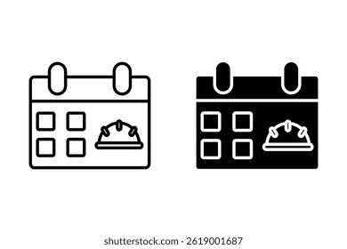 labor day calendar, Daily page calendar icon. Vector number days remaining. Agenda app, business deadlines, dates. Reminder, schedule simple pictogram.  