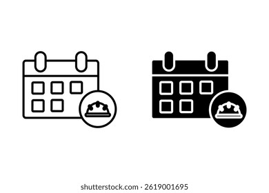 labor day calendar, Daily page calendar icon. Vector number days remaining. Agenda app, business deadlines, dates. Reminder, schedule simple pictogram.  