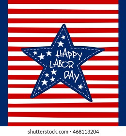 Labor Day card, background, children's handmade. Vector illustration.