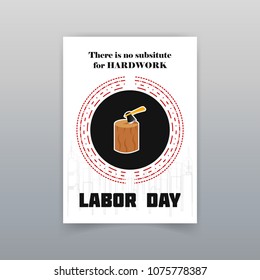 Labor day card with creative design and white background vector 