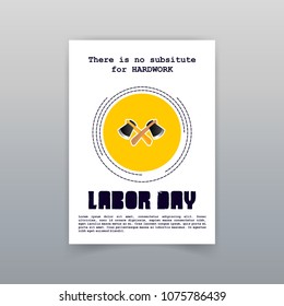 Labor day card with creative design and white background vector 