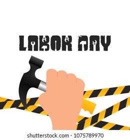 Labor day card with creative design vector 