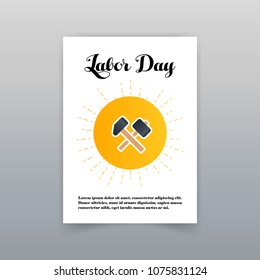 Labor day card with creative design and white background vector 