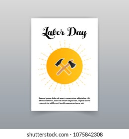 Labor day card with creative design and white background vector 