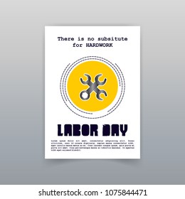 Labor day card with creative design and white background vector 
