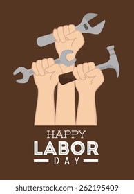 Labor day card design, vector illustration.