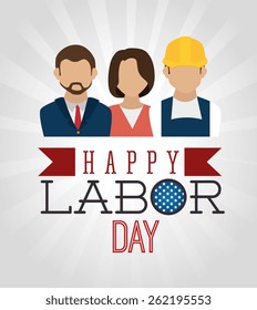 Labor day card design, vector illustration.