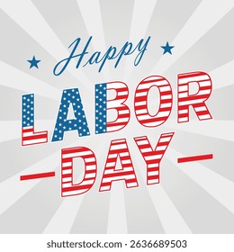 Labor day card design, vector illustration, USA labor day, greeting text of happy labor day design